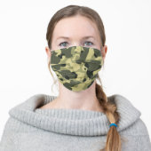 Military Green Camouflage Camo Pattern Adult Cloth Face Mask (Worn)