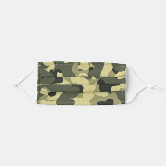 Military Green Camouflage Camo Pattern Adult Cloth Face Mask (Front, Folded)