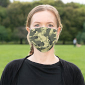Military Green Camouflage Camo Pattern Adult Cloth Face Mask (Outside)