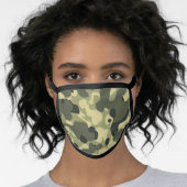 Military Green Camouflage Camo Pattern Face Mask (Worn Her)