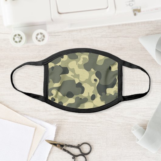 Military Green Camouflage Camo Pattern Face Mask (Insitu)