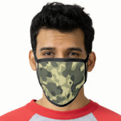 Military Green Camouflage Camo Pattern Face Mask (Worn Him)