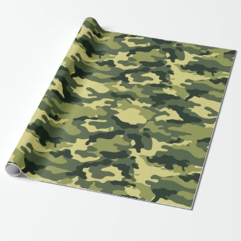 Military Green Camouflage Camo Pattern Wrapping Paper by UrHomeNeeds at Zazzle