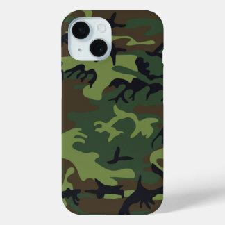 Military Green Camouflage iPhone 15 Case