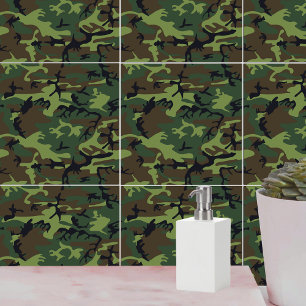 Military Green Camouflage Ceramic Tile