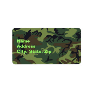 Military Green Camouflage Label