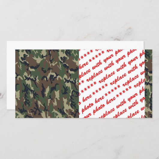 Military Green Camouflage Pattern (Front/Back)