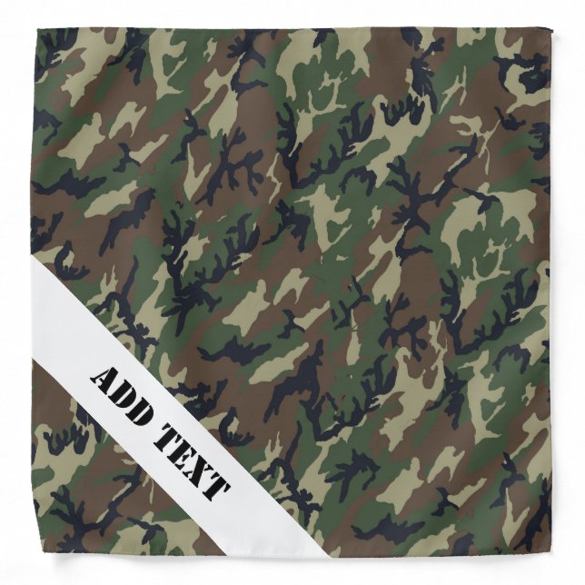 Military Green Camouflage Pattern Bandana (Front)