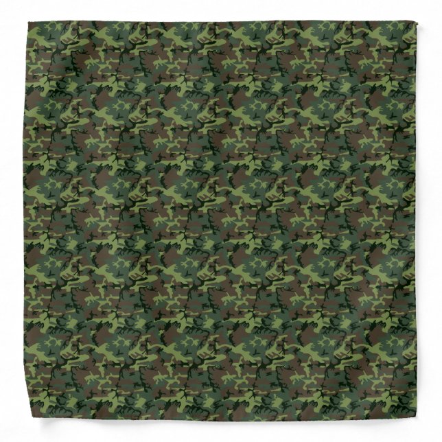 Military Green Camouflage Pattern Bandana (Front)