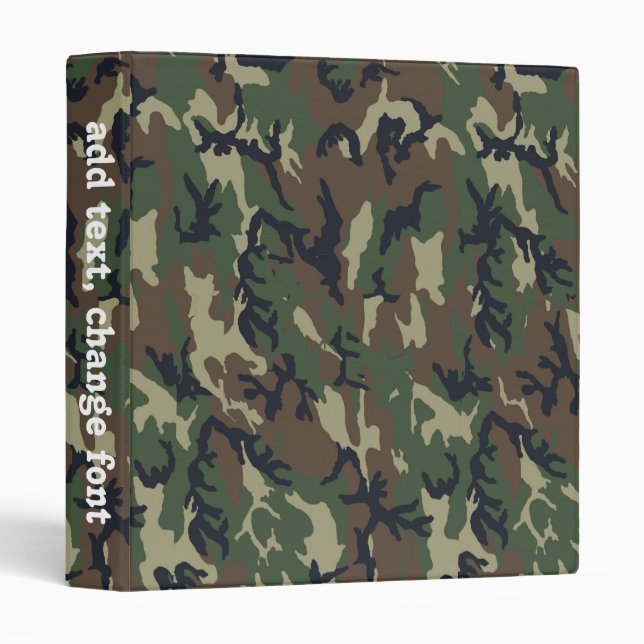 Military Green Camouflage Pattern Binder (Front/Spine)