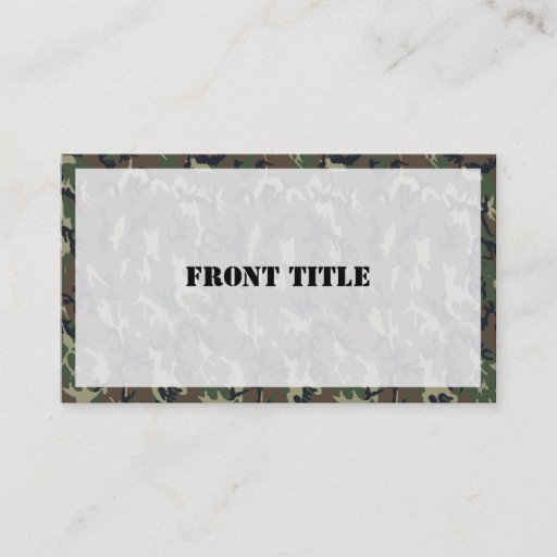 Customizable Woodland Camouflage Military Background Business Card Templates