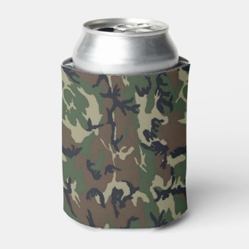 Military Green Camouflage Pattern Can Cooler by Camouflage4you at Zazzle