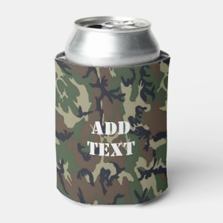 Military Green Camouflage Pattern Can Cooler