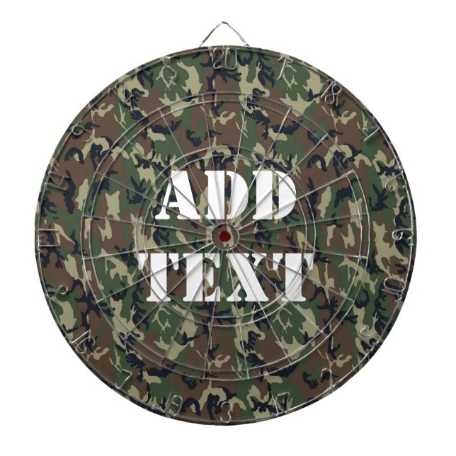 Military Green Camouflage Pattern Dart Board (Front)