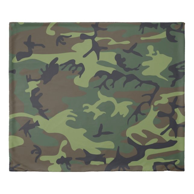 Military Green Camouflage Pattern Duvet Cover (Front)