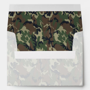 Military Green Camouflage Pattern Envelope