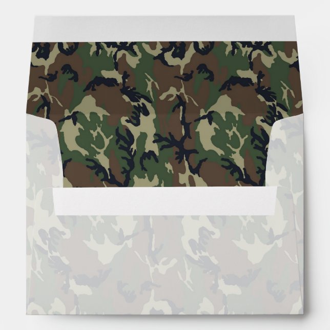 Military Green Camouflage Pattern Envelope (Back (Bottom))