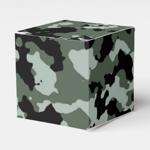 Military Green Camouflage Pattern Favor Boxes