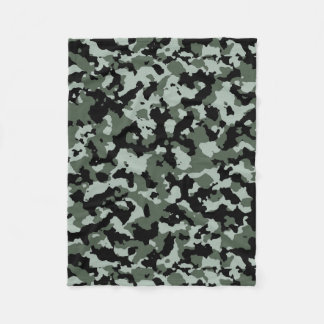 Military Green Camouflage Pattern Fleece Blanket
