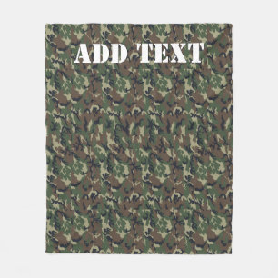 Military Green Camouflage Pattern Fleece Blanket