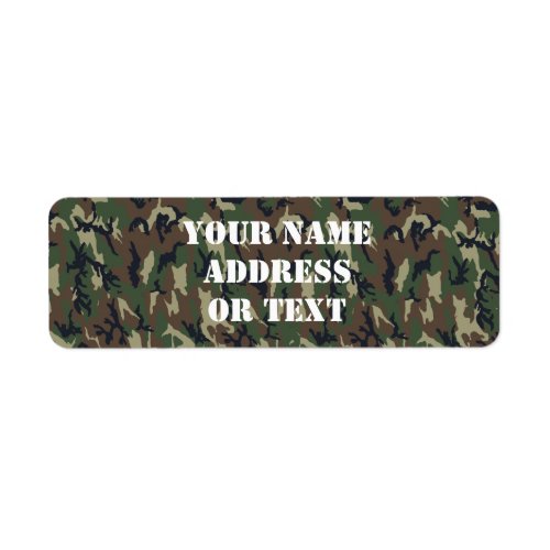 Military Green Camouflage Pattern Label