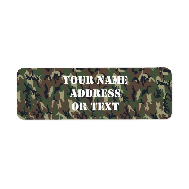 Military Green Camouflage Pattern Label (Front)