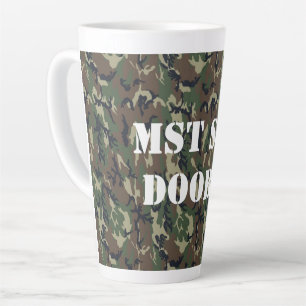 Military Green Camouflage Pattern Latte Mug
