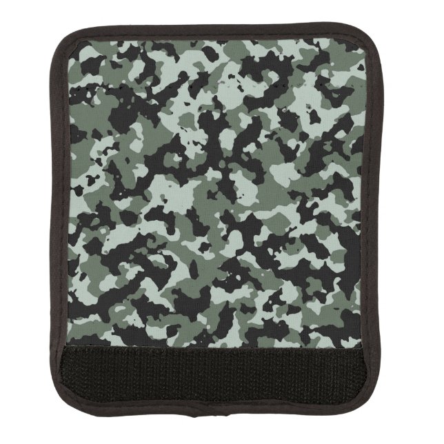 Military Green Camouflage Pattern Luggage Handle Wrap (Front)