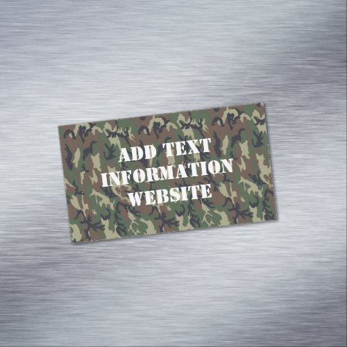 Military Green Camouflage Pattern Magnetic Business Card