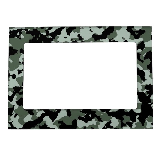 Military Green Camouflage Pattern Magnetic Photo Frame Zazzle Com