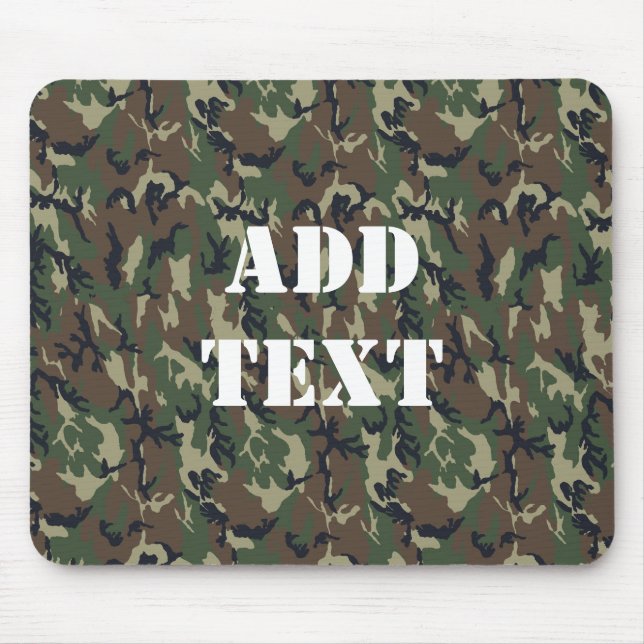 Military Green Camouflage Pattern Mouse Pad (Front)