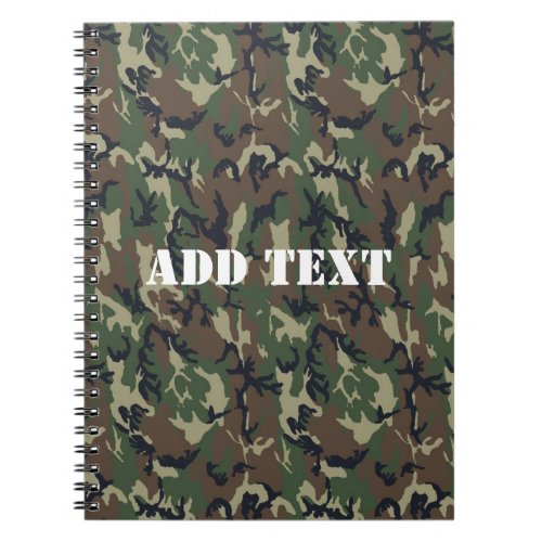Military Green Camouflage Pattern Notebook