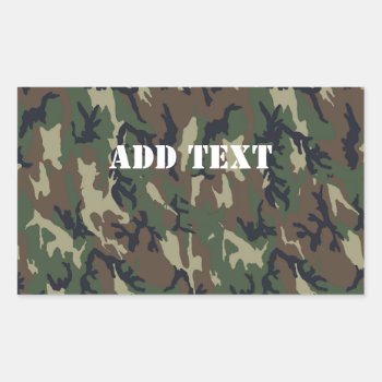 Military Green Camouflage Pattern Rectangular Sticker by Camouflage4you at Zazzle