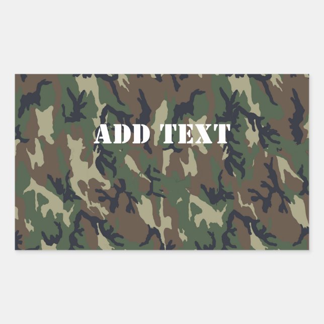 Military Green Camouflage Pattern Rectangular Sticker (Front)