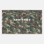 Military Green Camouflage Pattern Rectangular Sticker