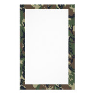 Military Green Camouflage Pattern Stationery