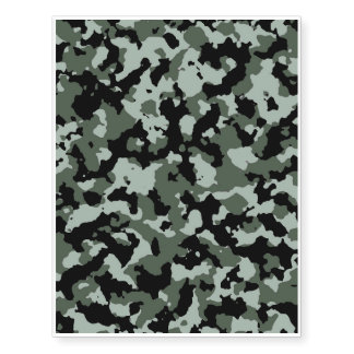 Military Green Camouflage Pattern Temporary Tattoos