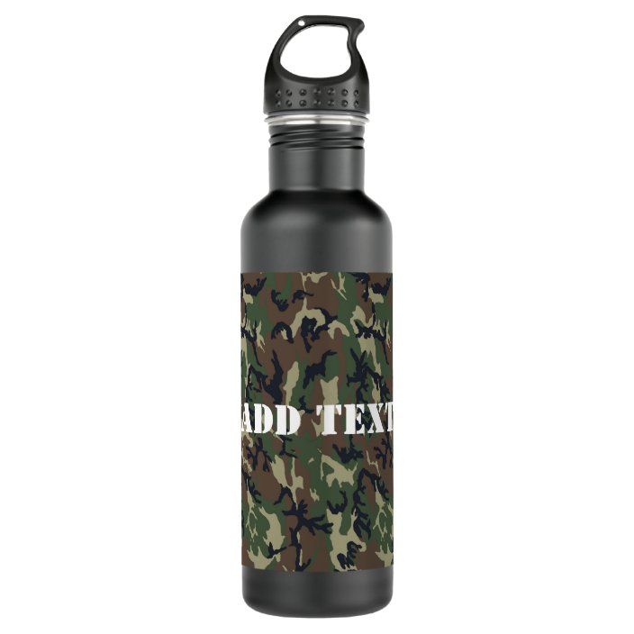 Military Green Camouflage Pattern Water Bottle