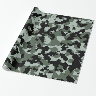 Military Green Camouflage Pattern Wrapping Paper