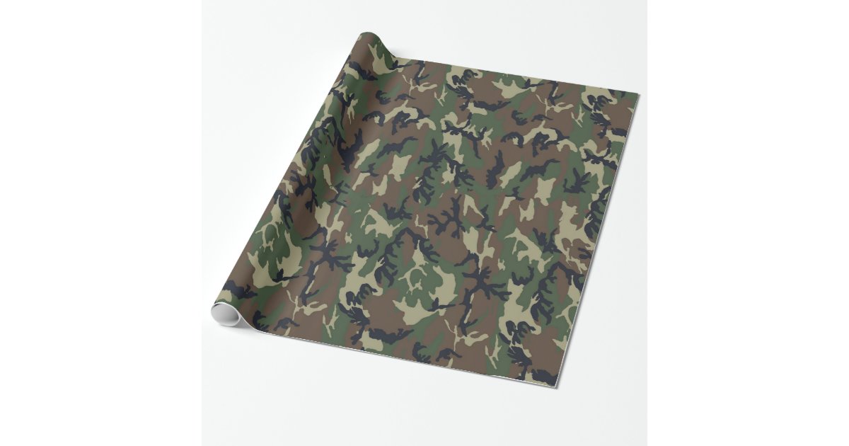 Military Green Camouflage Pattern Wrapping Paper | Zazzle