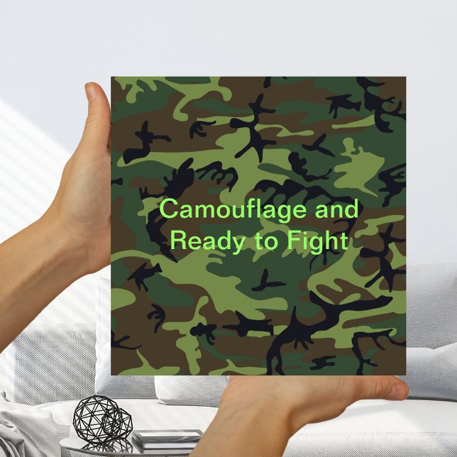 Military Green Camouflage Ready to Fight Small Poster (Military Green Camouflage Ready to Fight Small Poster)