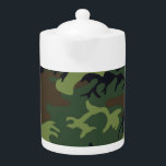 Military Green Camouflage Teapot<br><div class="desc">Standard Military Green Camouflage pattern image on this product View all my shops here httsp://bit.ly/SandyspiderStores</div>