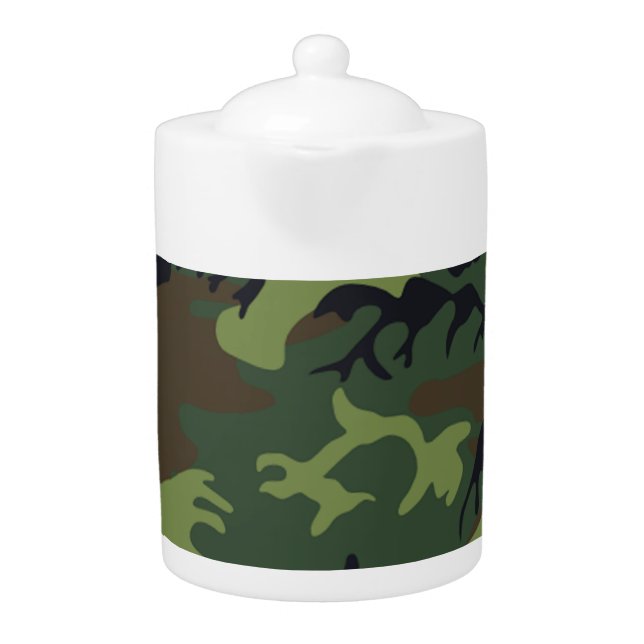 Military Green Camouflage Teapot (Front)