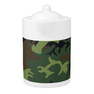 Military Green Camouflage Teapot