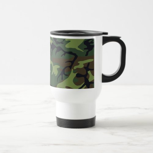 Military Green Camouflage Travel Mug