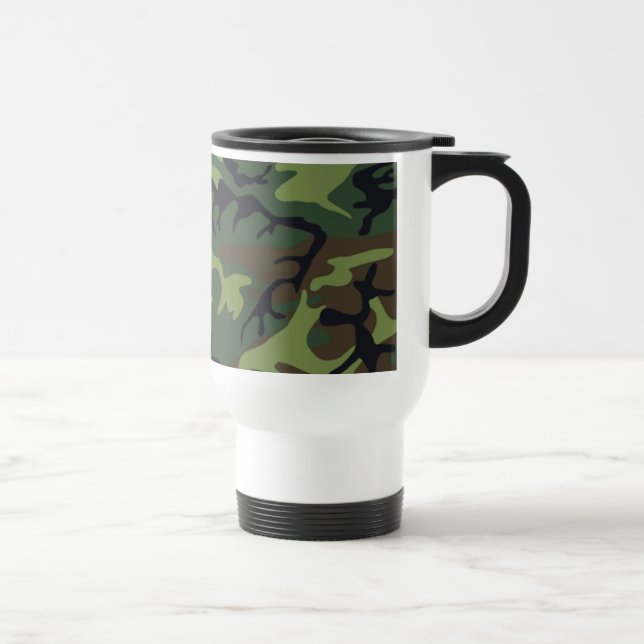 Military Green Camouflage Travel Mug (Right)