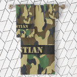 Military Green Camouflaged Pattern Personalized Bath Towel Set at Zazzle
