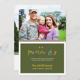 Military Green Double Sided Holiday Photo Card