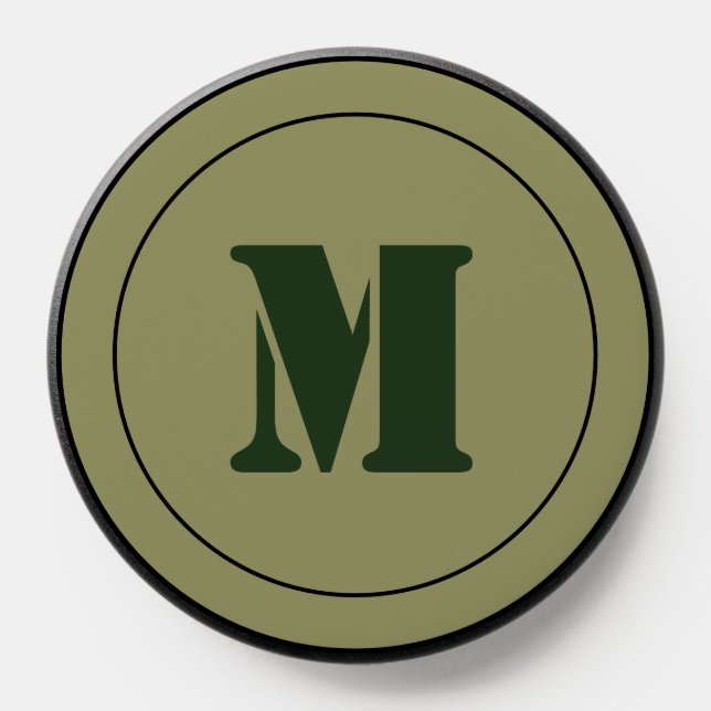 Military Green Monogram PopSocket (Popsocket)