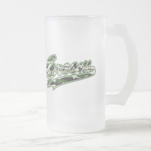 Military Groom Camouflage Frosted Glass Beer Mug